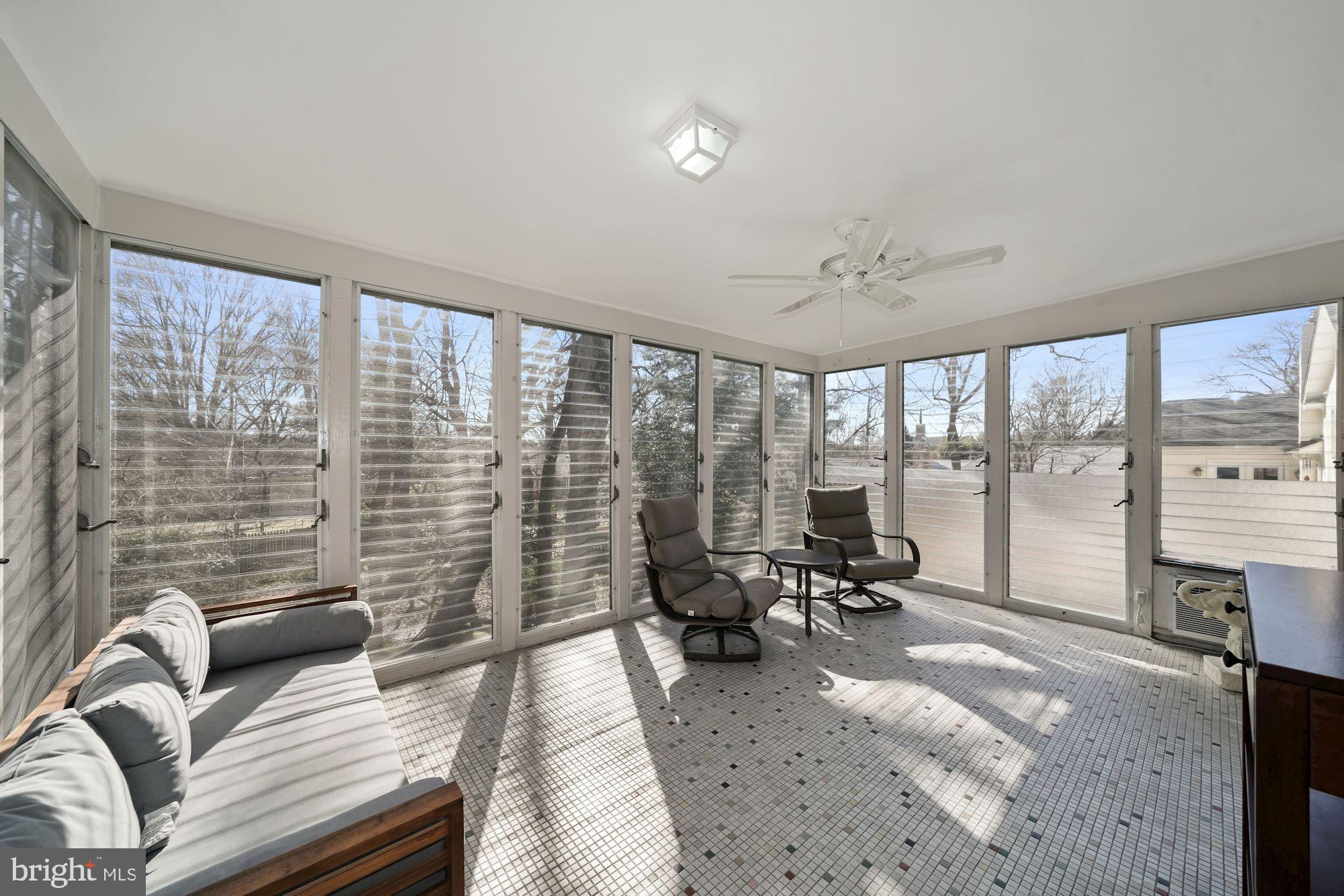 9709 Byeforde Road Kensington, MD 20895 - Photo 11 of 35 Bright 3 Season Screened Jalousie Window Porch