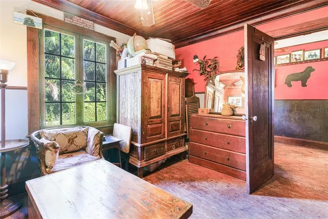 a view of a living room with furniture