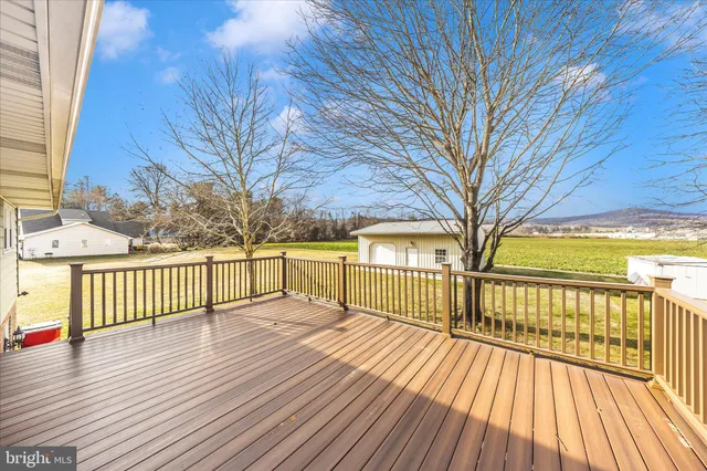 a view of a wooden deck