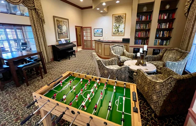 a living room with furniture