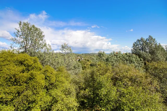 a view of balcony with wooden floor