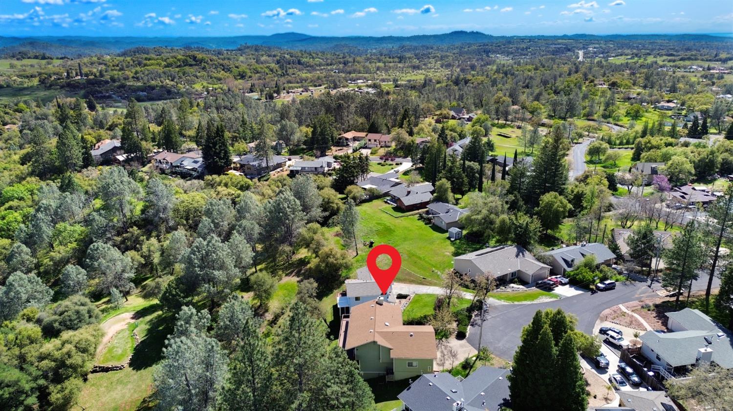 1276 Coon Court Cool, CA 95614 - Photo 68 of 79 an aerial view of residential house with outdoor space and trees