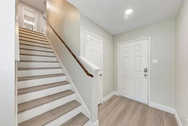 a view of an entryway with staircase