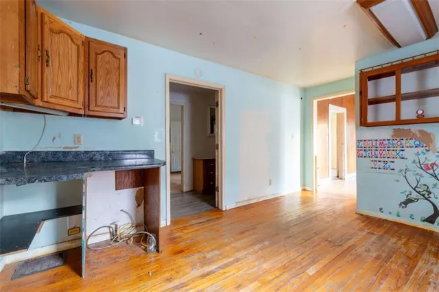 a view of kitchen and living room