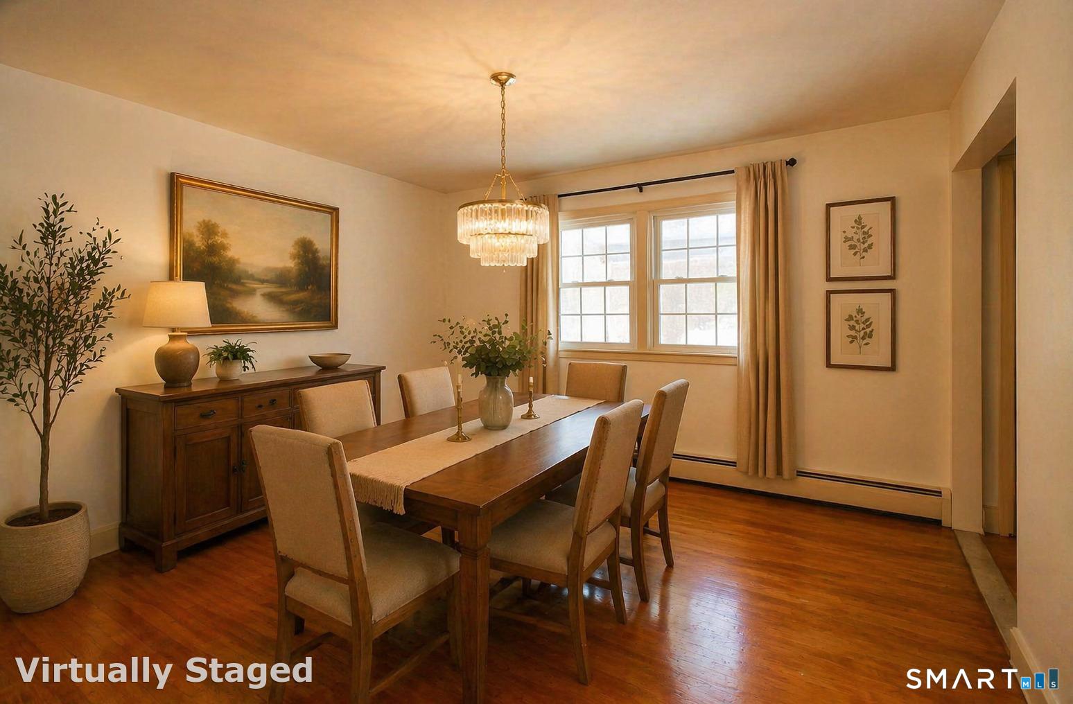 463 Herbert Street Orange, CT 06477 - Photo 13 of 51 a view of a a dining room with furniture window and wooden floor