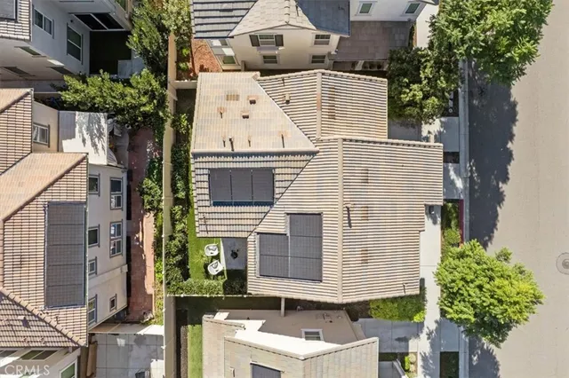an aerial view of a house