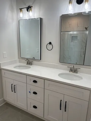 a bathroom with a shower