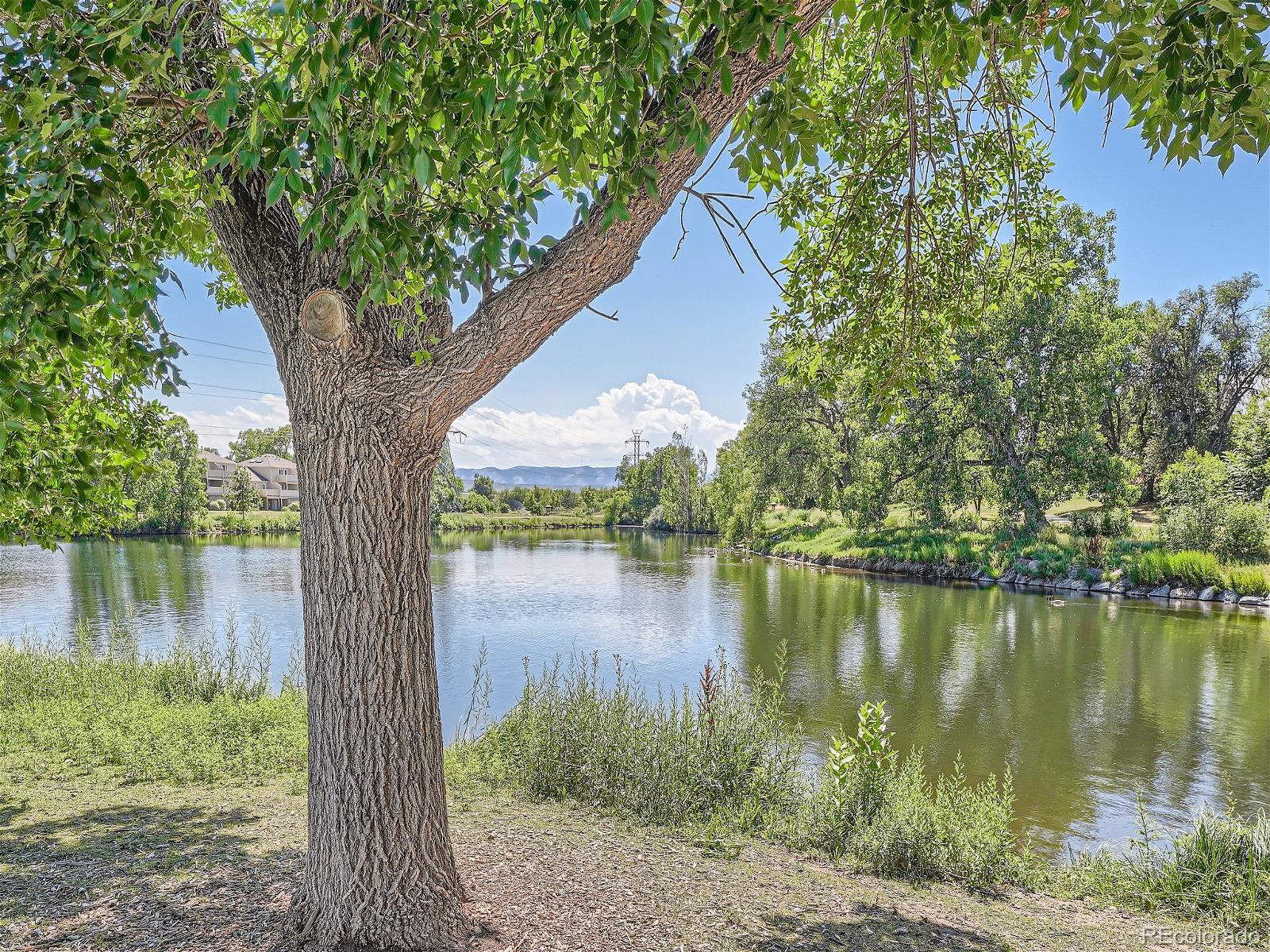 4911 Garrison Street, Unit 202G Wheat Ridge, CO 80033 - Photo 28 of 33 a view of a lake with a house in the background