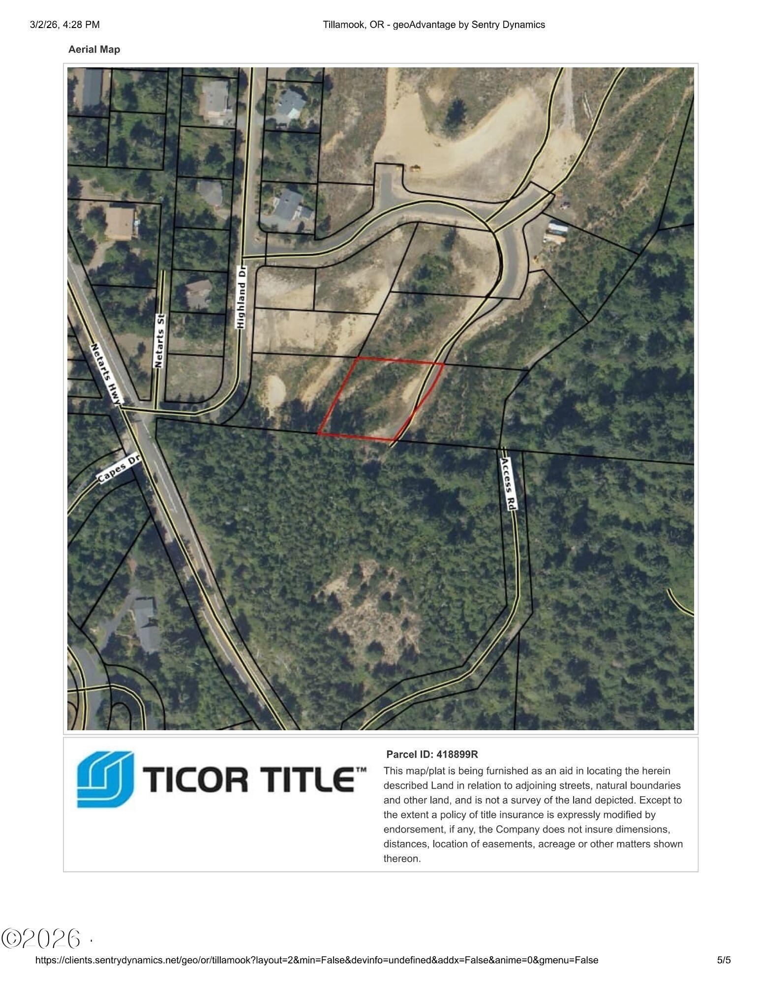 7 Ava Place Tillamook, OR 97141 - Photo 9 of 13 Aerial Plat Map - Lot 7