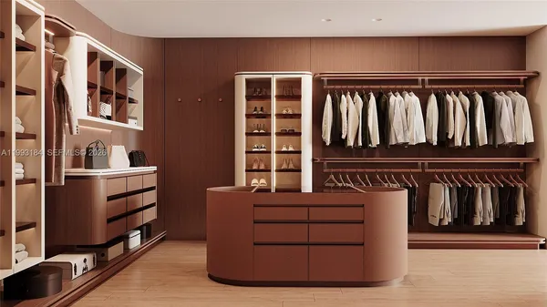 a view of cabinets and wooden floor