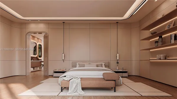 a living room with furniture