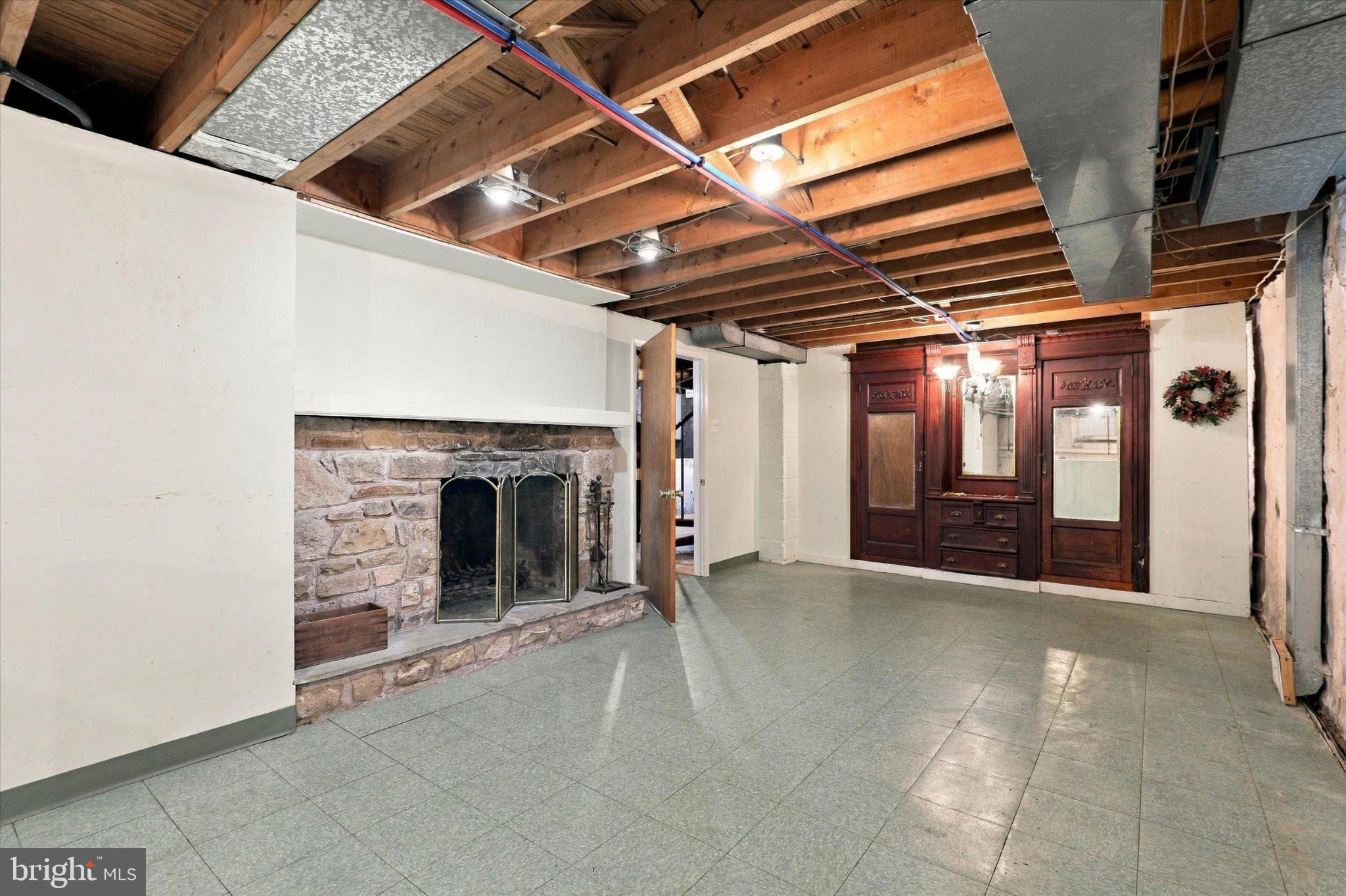 1484 Grasshopper Road Huntingdon Valley, PA 19006 - Photo 22 of 38 Finished Basement with Wood Burning Fireplace
