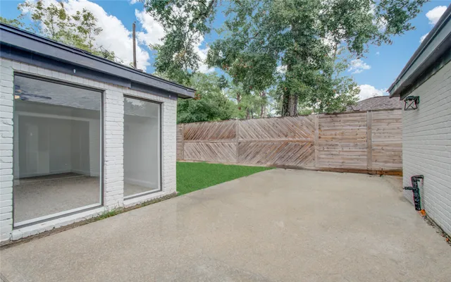 a view of backyard and tree