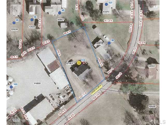 119 Gregory Street Roxboro, NC 27573 - Photo 21 of 21 Aerial view is highlighted in the blue.
