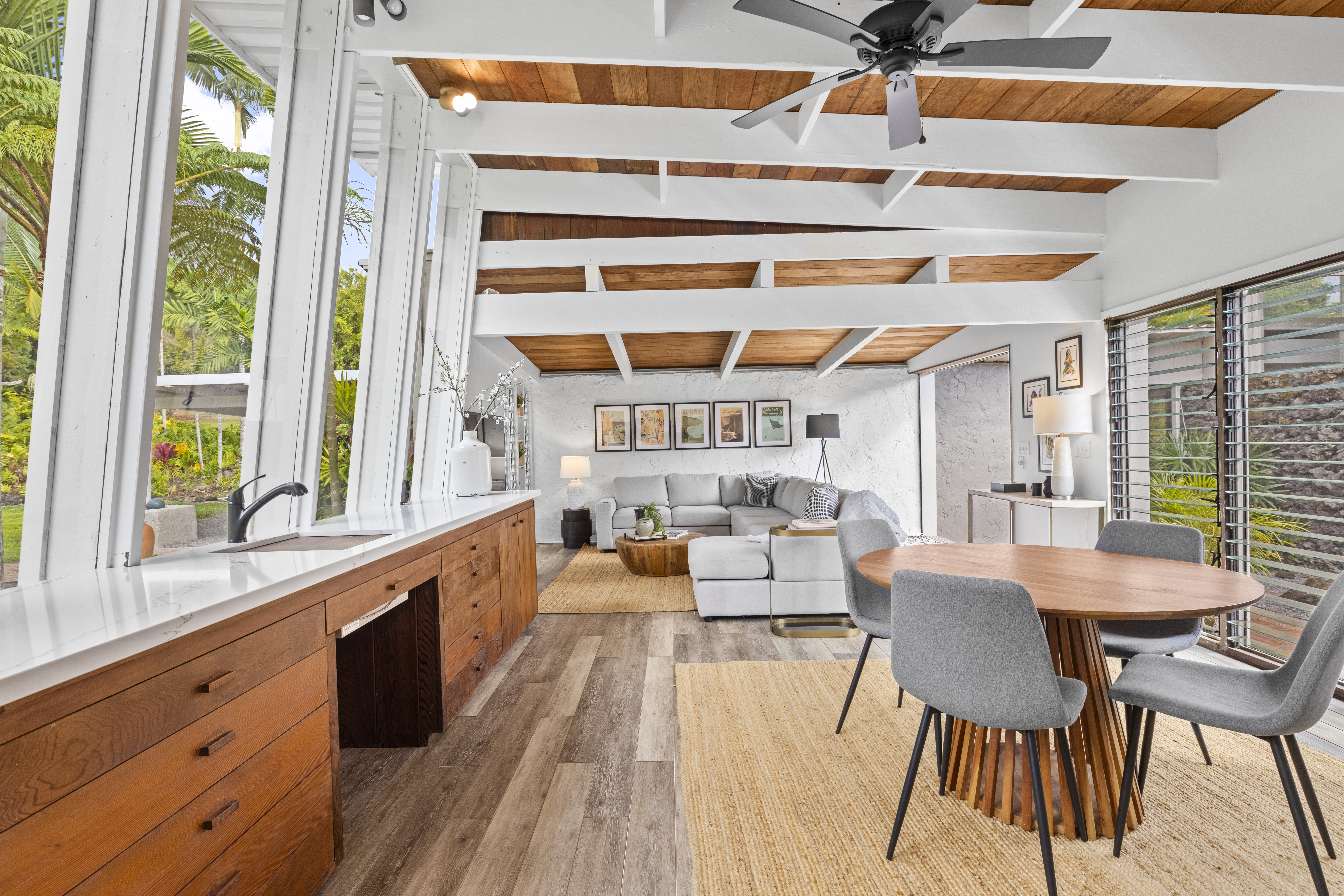 83-5369 Manako Road Captain Cook, HI 96704 - Photo 3 of 30 a view of a dining room with furniture window and outside view