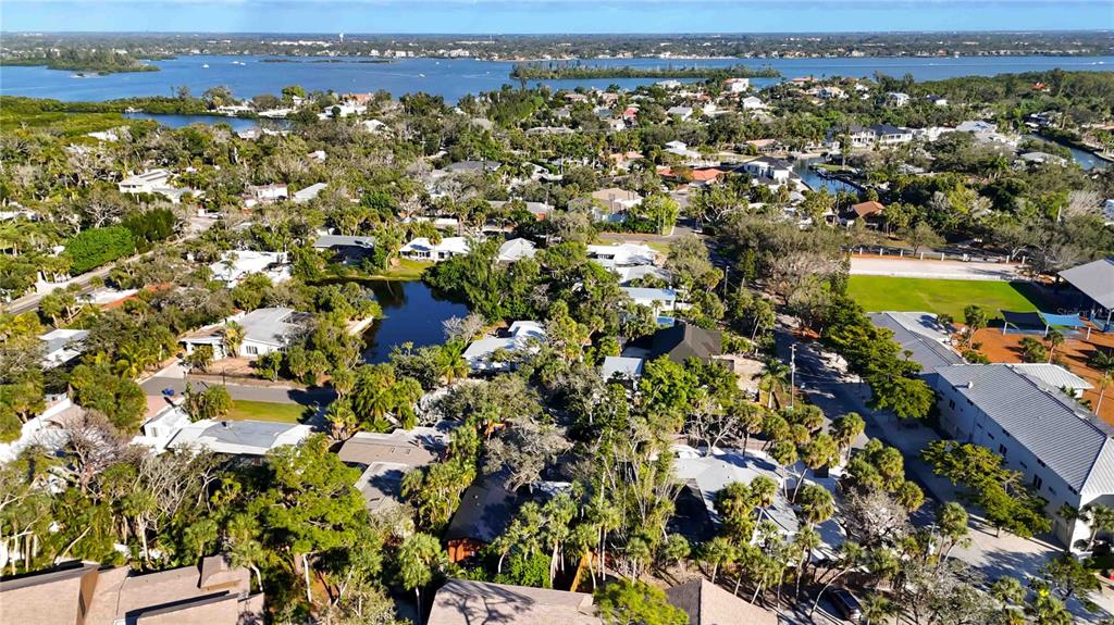 4534 Banan Place Siesta Key, FL 34242 - Photo 72 of 77 an aerial view of residential houses with outdoor space and swimming pool