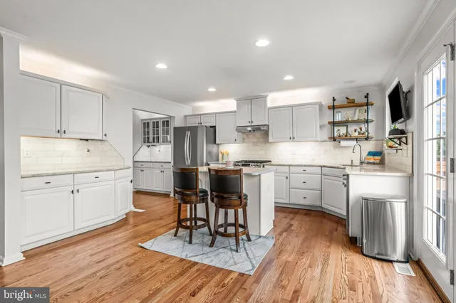 a kitchen with lots of counter top space