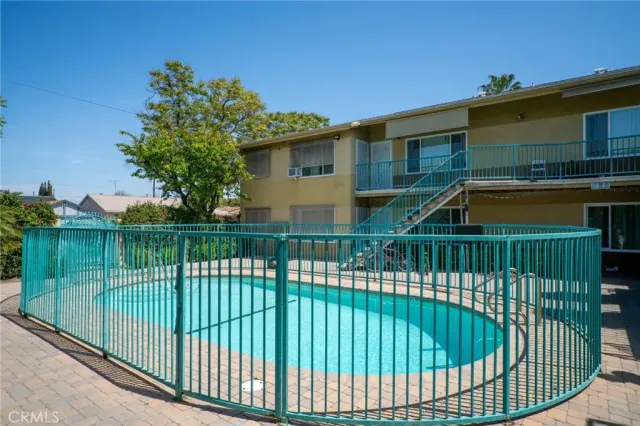 a view of a balcony with a garden
