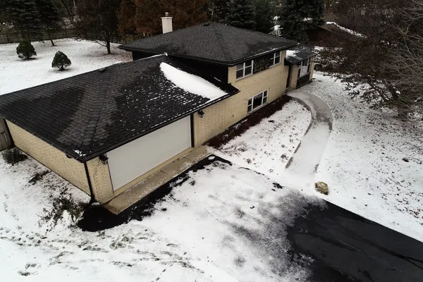 a view of a terrace with a snow