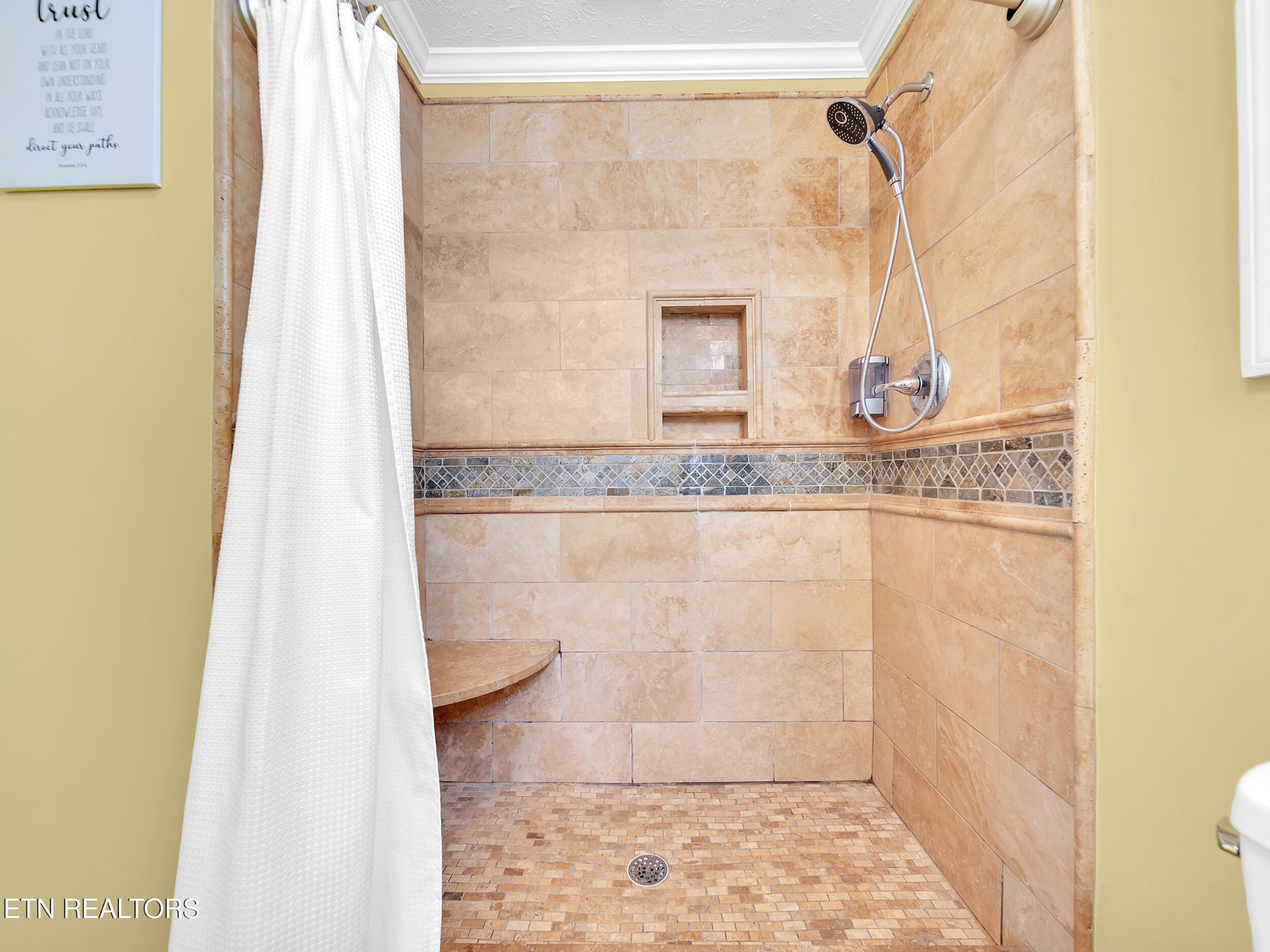 9256 Hines Valley Road Lenoir City, TN 37771 - Photo 31 of 46 a bathroom with a granite countertop shower and a sink