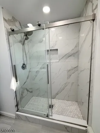 a bathroom with a shower
