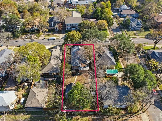 an aerial view of a house