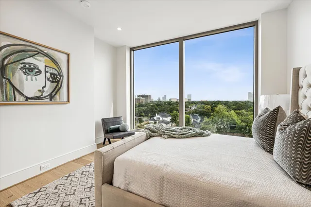 a view of a city with tall buildings