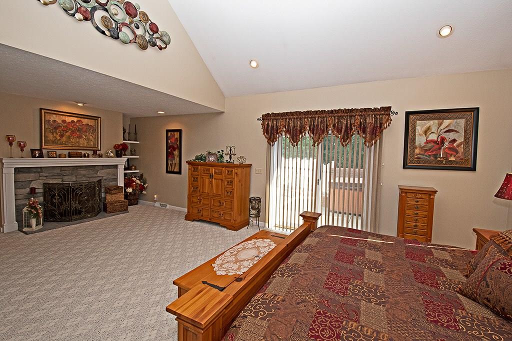 118 Oak Ridge Drive Butler, PA 16002 - Photo 14 of 25 Master Bedroom with Fireplace and Sliding doors to Hot Tub!