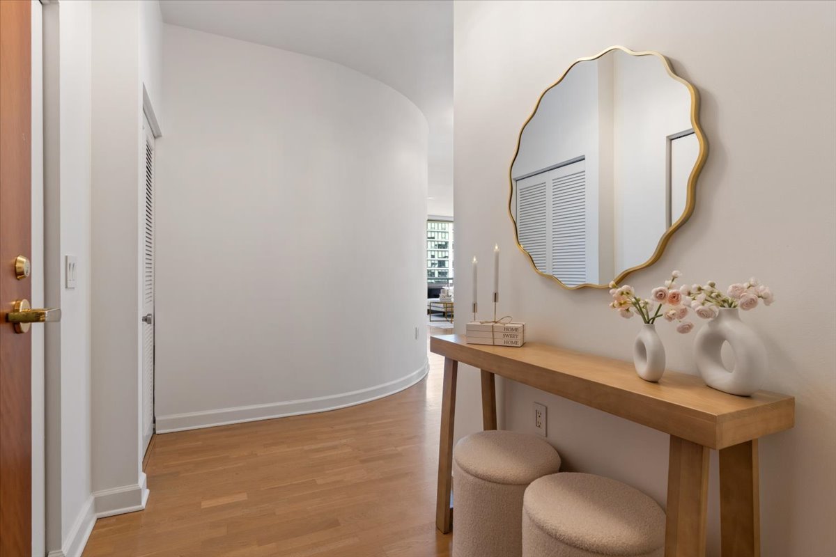 1235 South Prairie Avenue, Unit 2709 Chicago, IL 60605 - Photo 6 of 46 a bathroom with a sink and a mirror
