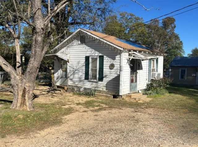 a view of a yard with an outdoor space