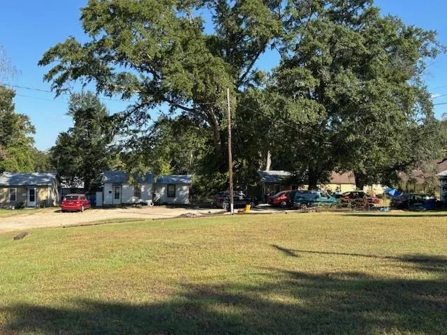a view of road and trees