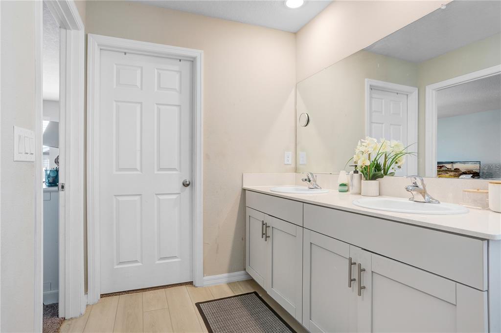 7704 Twinleaf Ter Way Parrish, FL 34219 - Photo 28 of 31 a bathroom with a sink and a mirror