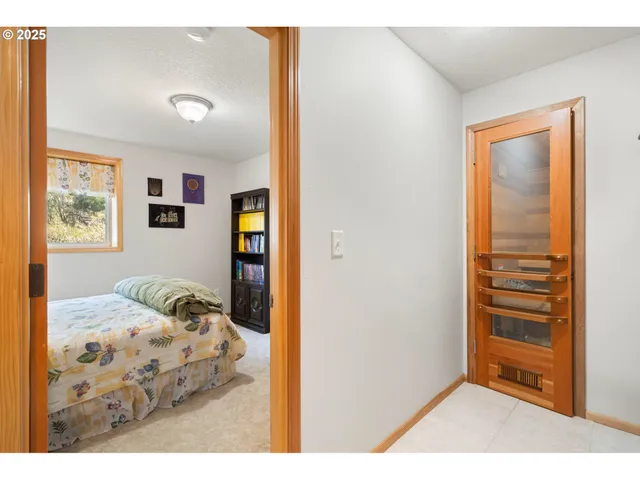 a view of room with a stairs