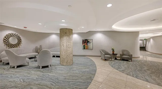 a living room with furniture