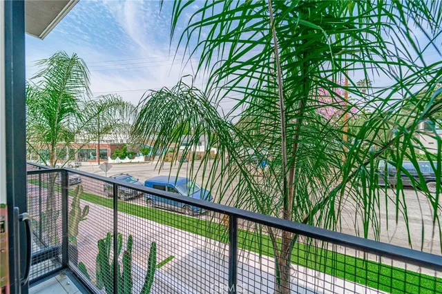 a view of balcony with a plant