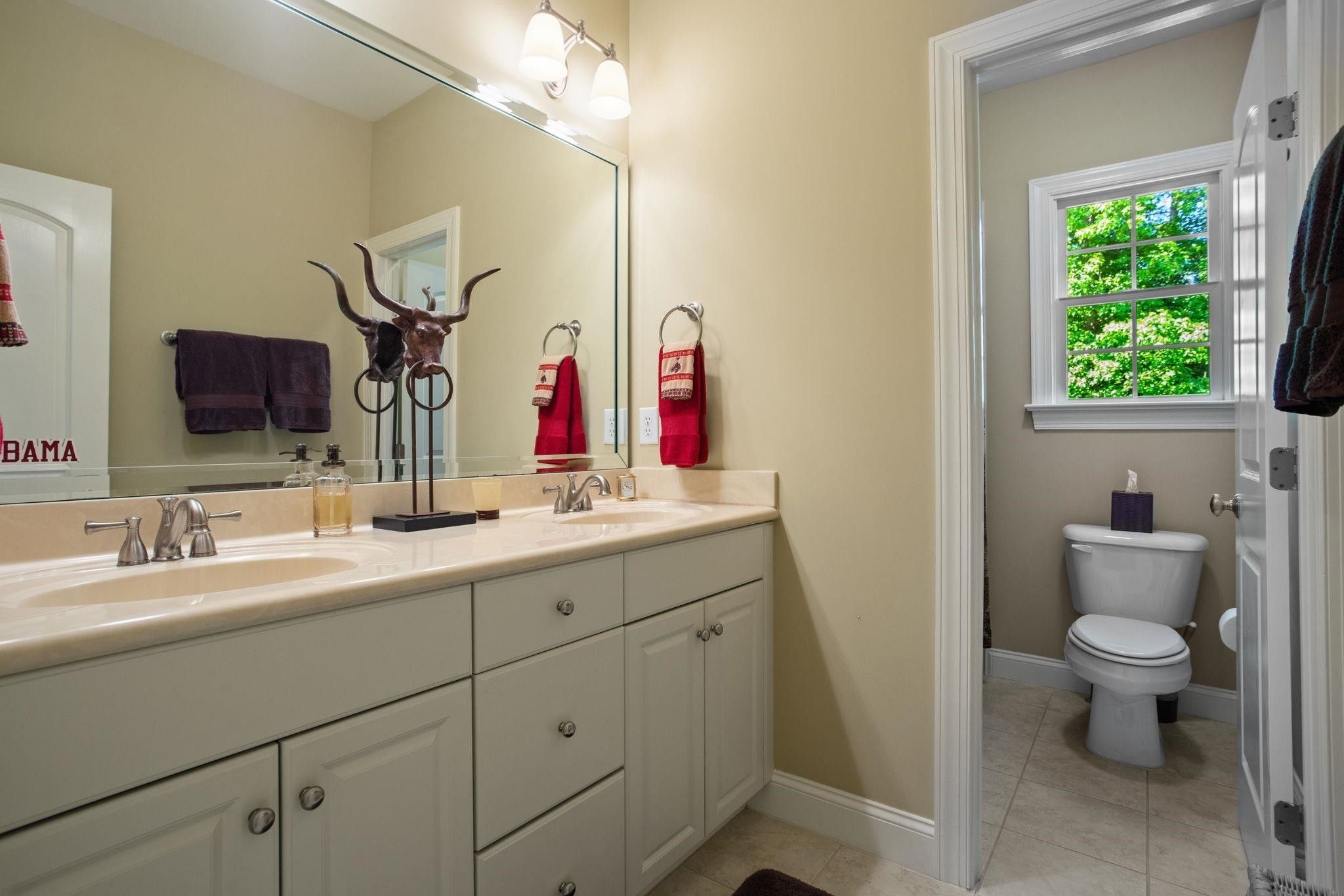 3223 Rain Forrest Way Raleigh, NC 27614 - Photo 32 of 71 a bathroom with a toilet sink and mirror