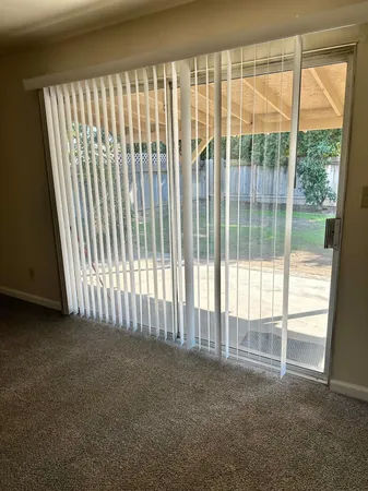 a view of a black and white door