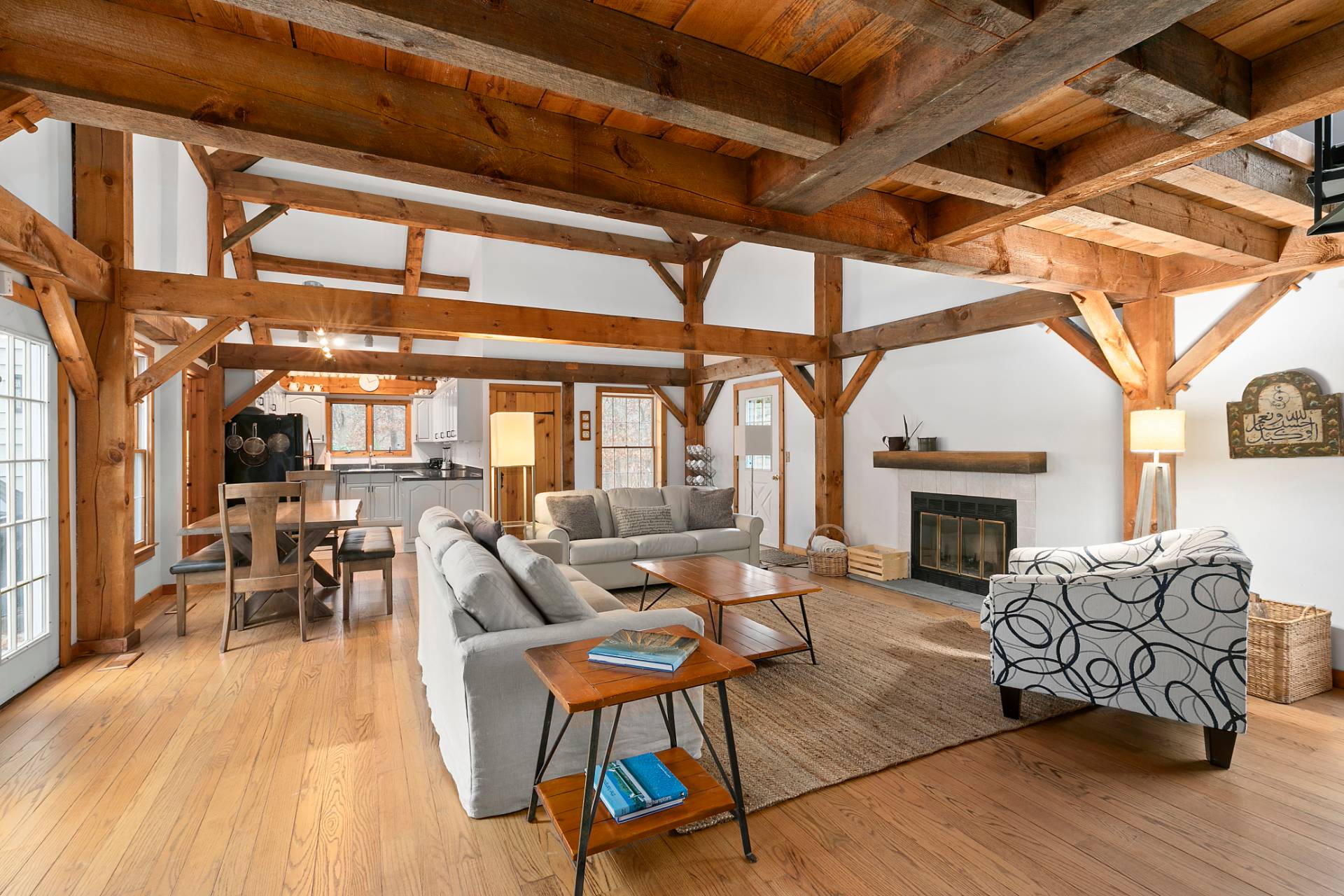 11 Ridge Road East Hampton, NY 11937 - Photo 7 of 19 a living room with furniture a fireplace and wooden floor