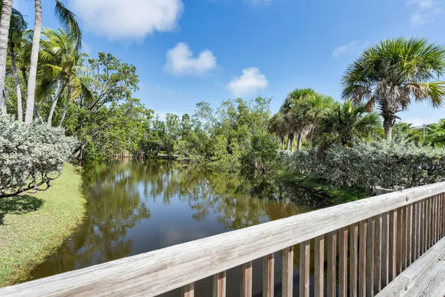 a balcony with lake view