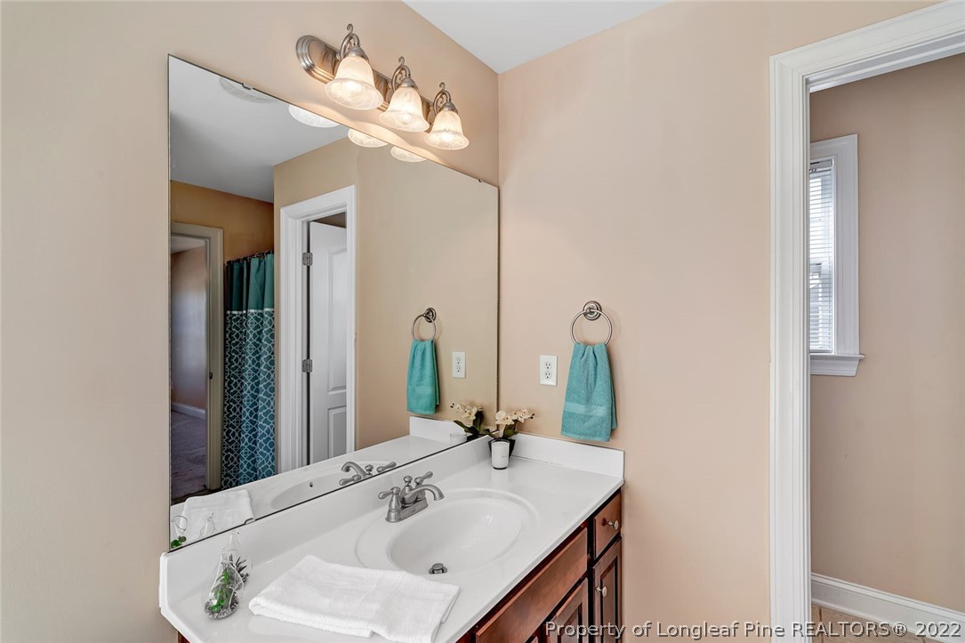 31 Reece Drive Sanford, NC 27332 - Photo 31 of 36 a bathroom with a sink and a mirror
