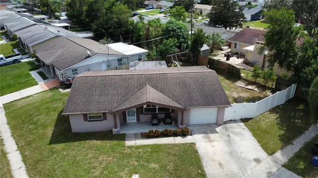an aerial view of a house
