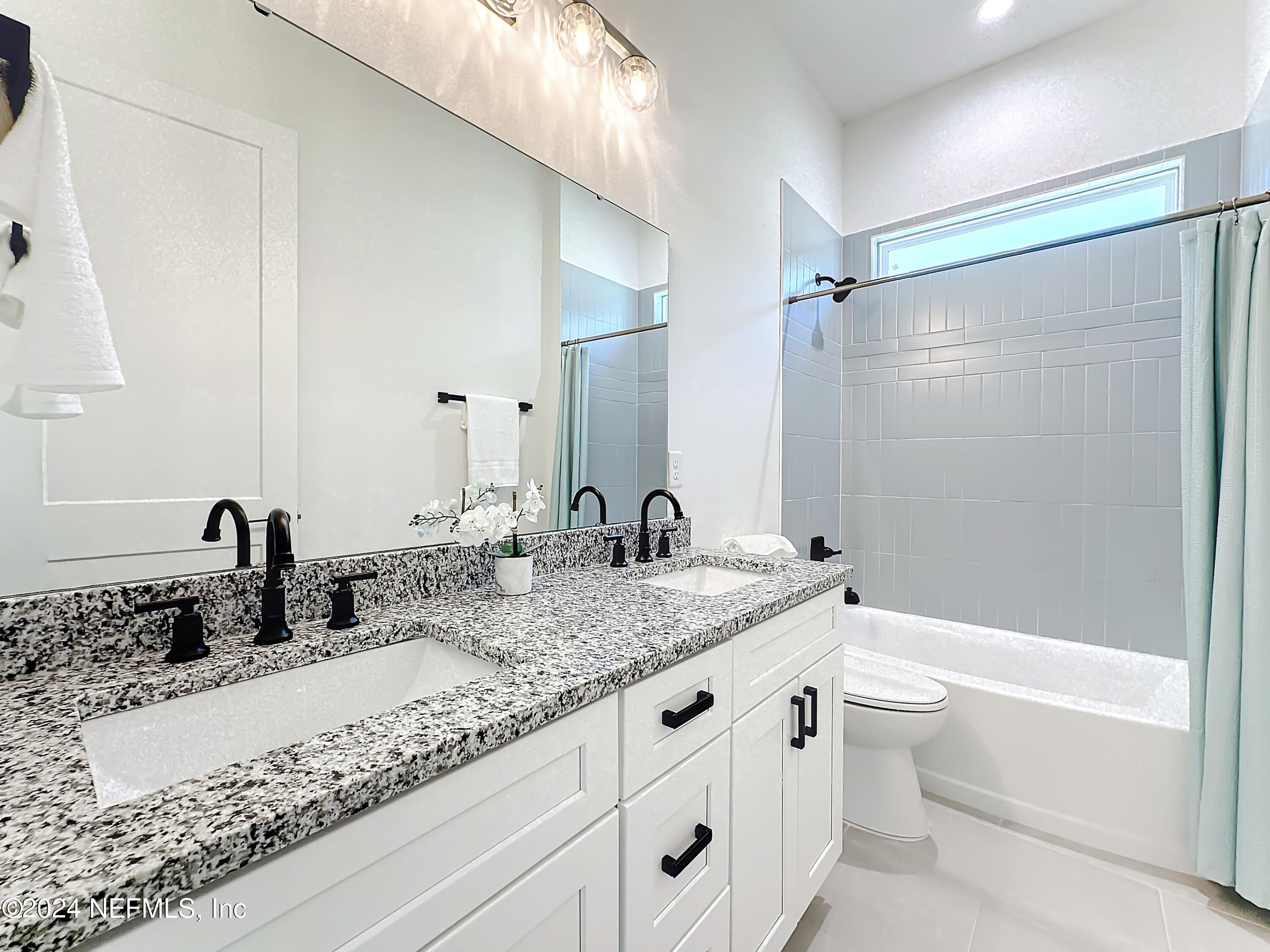 2909 Brougham Jacksonville, FL 32246 - Photo 28 of 46 a bathroom with a granite countertop sink mirror toilet and bathtub