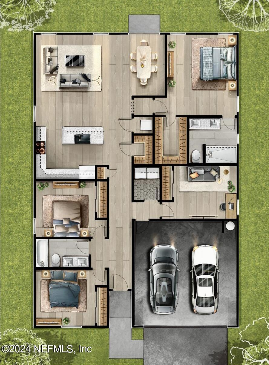 2909 Brougham Jacksonville, FL 32246 - Photo 45 of 46 a kitchen with stainless steel appliances granite countertop a refrigerator and a stove