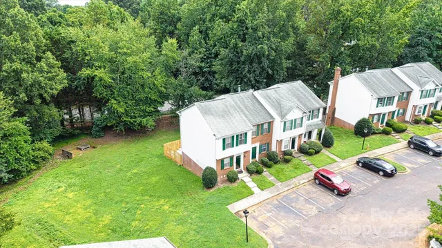 an aerial view of a house