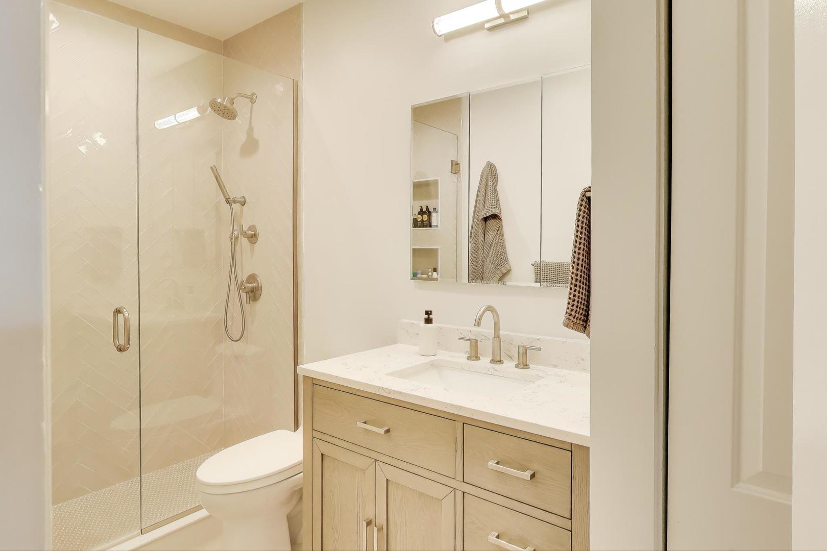 1323 West Belden Avenue, Unit E1 Chicago, IL 60614 - Photo 14 of 23 a bathroom with a sink a toilet and shower