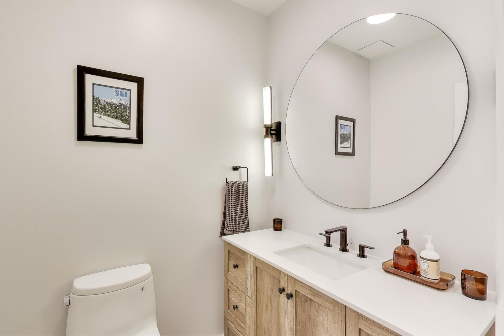 1323 West Belden Avenue, Unit E1 Chicago, IL 60614 - Photo 10 of 23 a bathroom with a sink mirror and toilet