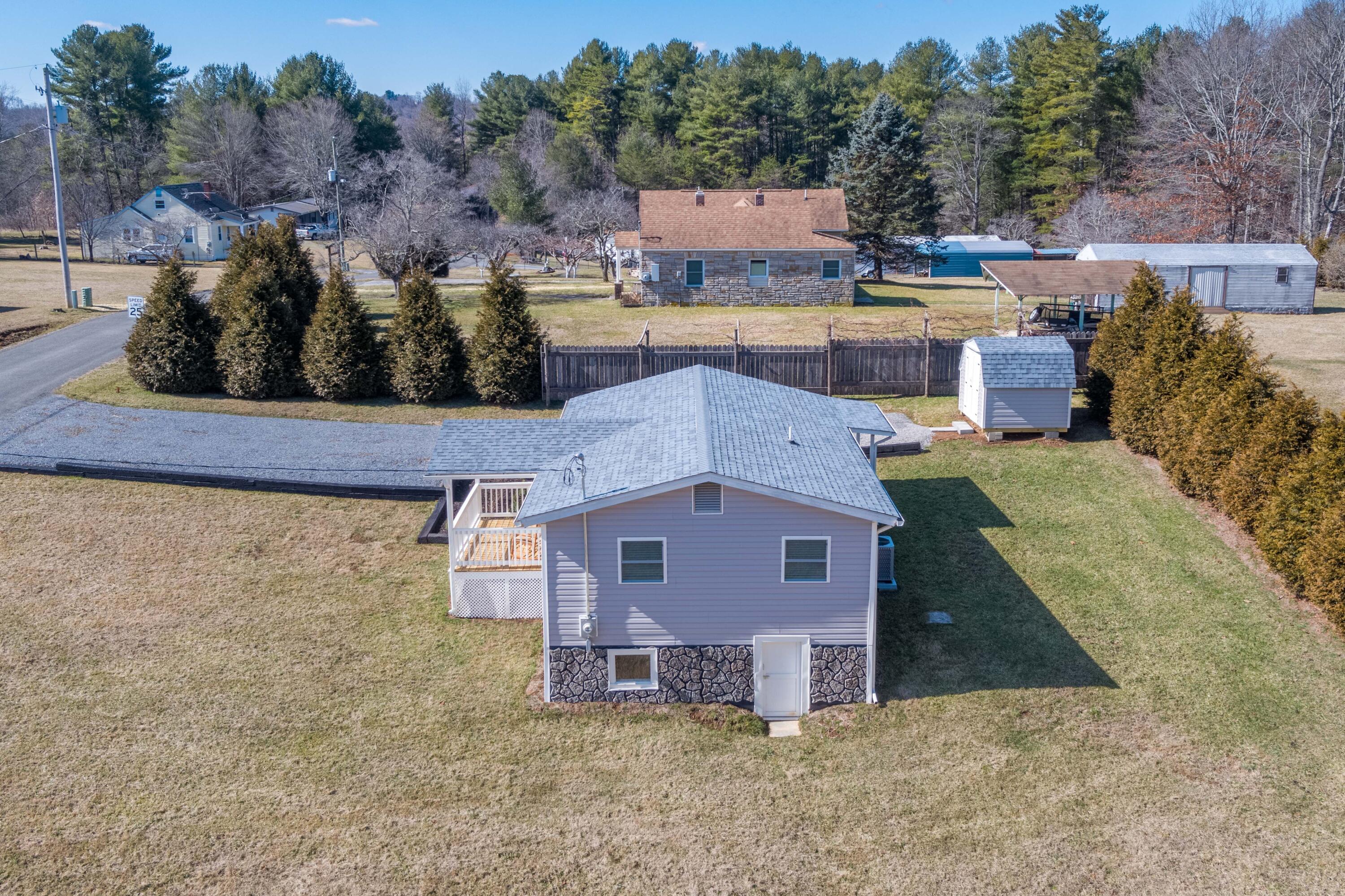 225 Mill Run Road Southwest Floyd, VA 24091 - Photo 42 of 46 an aerial view of a house with a garden