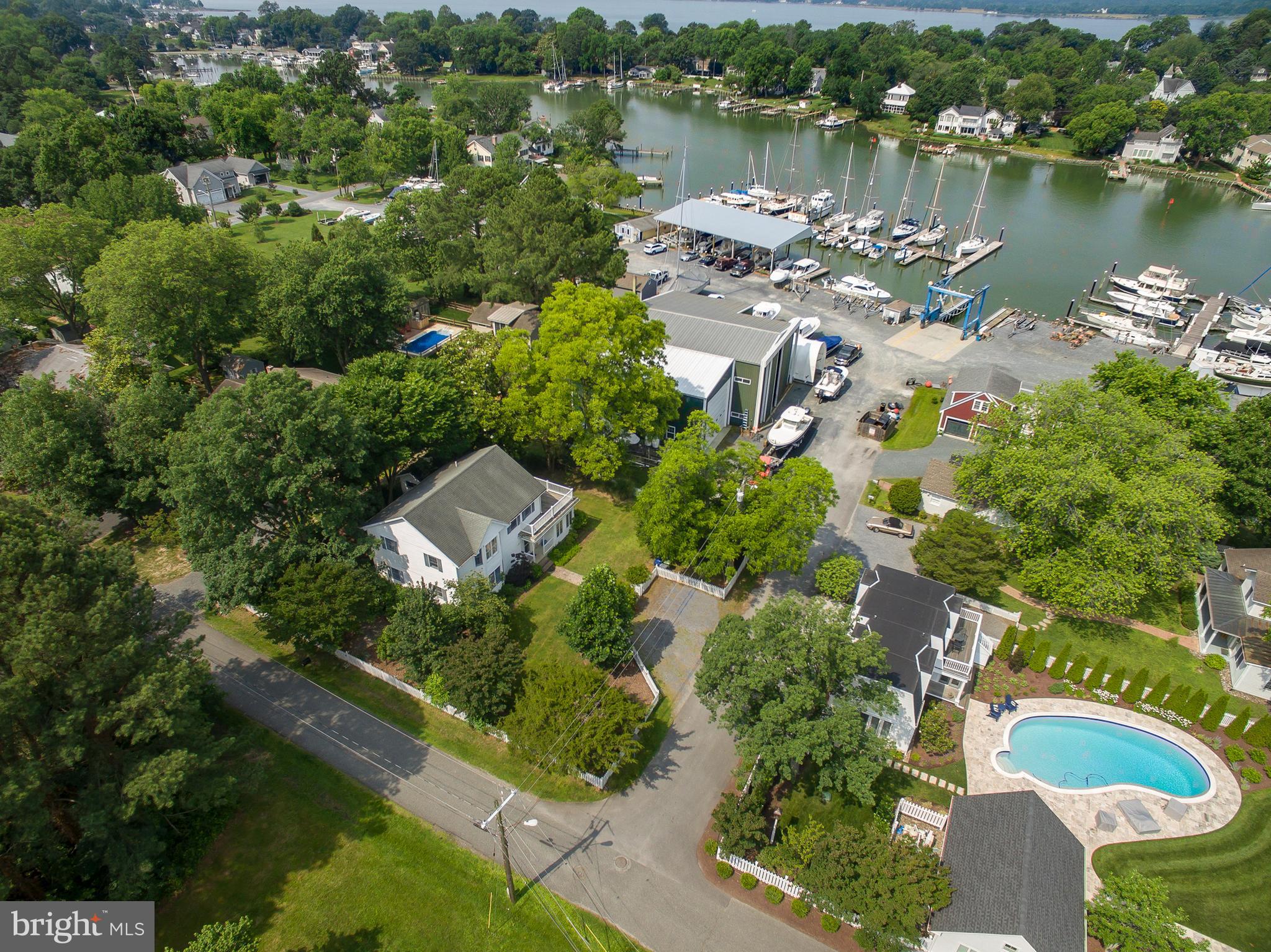 101 Sinclair Street Oxford, MD 21654 - Photo 27 of 31 an aerial view of a house with a lake view