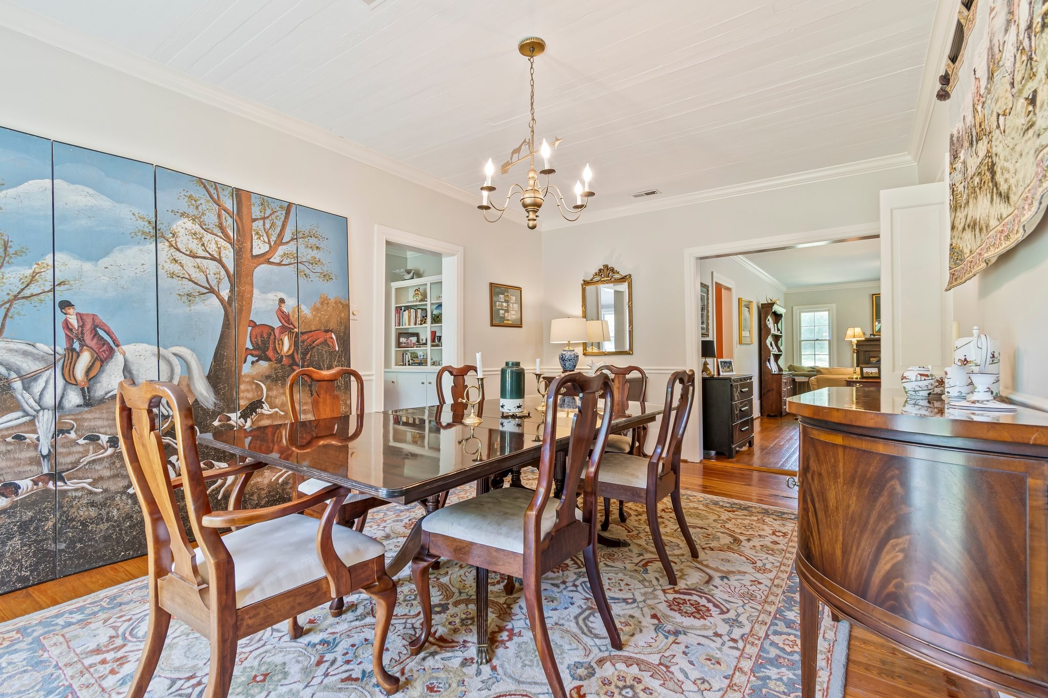 4923 Blue Creek Road Lynnville, TN 38472 - Photo 32 of 69 a view of a dining room with furniture and chandelier