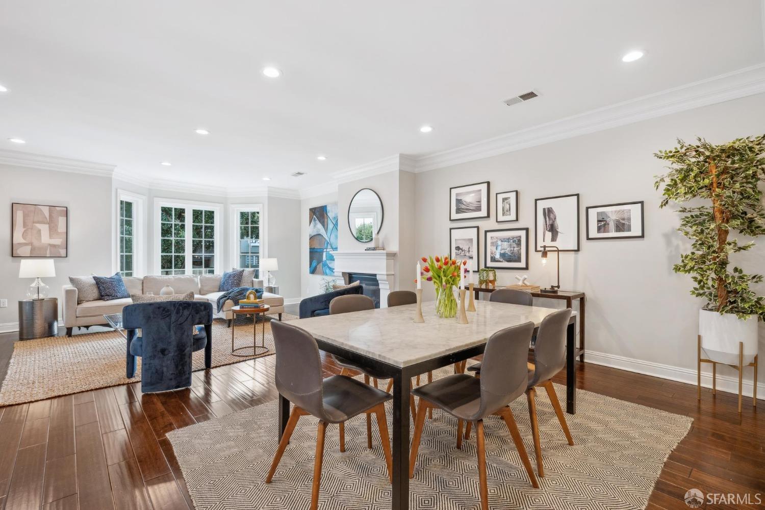 226 Roosevelt Way San Francisco, CA 94114 - Photo 18 of 65 a view of a dining room with furniture and wooden floor